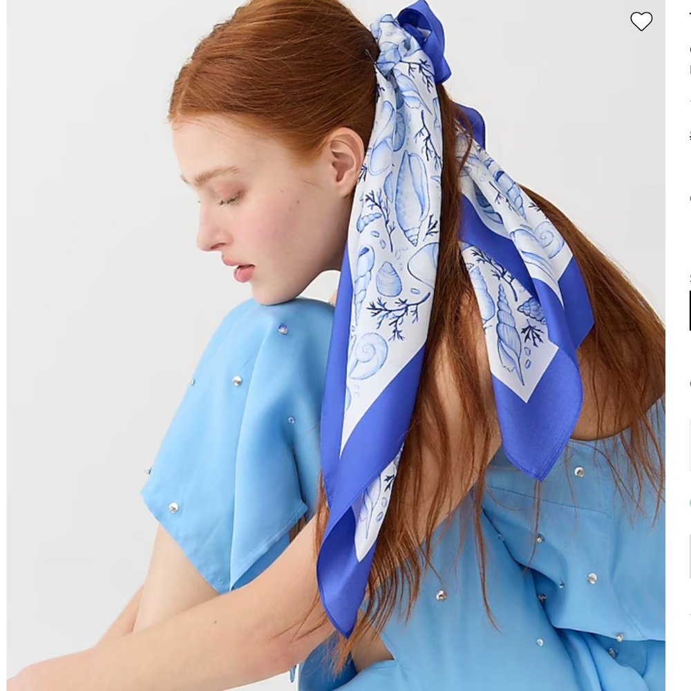 J. Crew Oversized silk bandana scarf - sea shells
